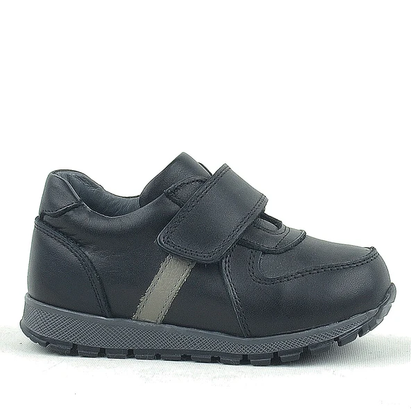 Rakerplus Hakiki Deri Siyah Cırtlı Bebek Spor Ayakkabı - Resim 2