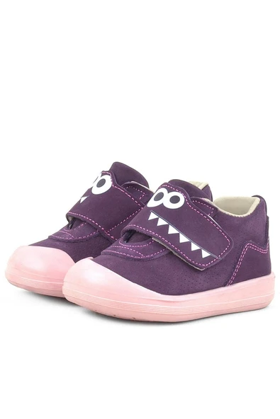 Rakerplus Dino Hakiki Deri Mor Yüksek Bilekli Bebek Ayakkabı - Resim 5