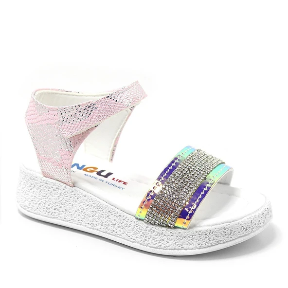 Artico Pingu Gloria Pembe Taşlı Kız Çocuk Sandalet ürün görseli