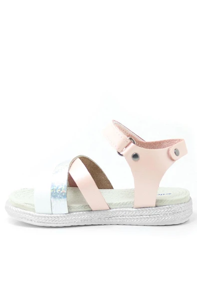 Artico Alexia Hakiki Deri Vaketa Pembe Kız Bebek Sandalet - 4