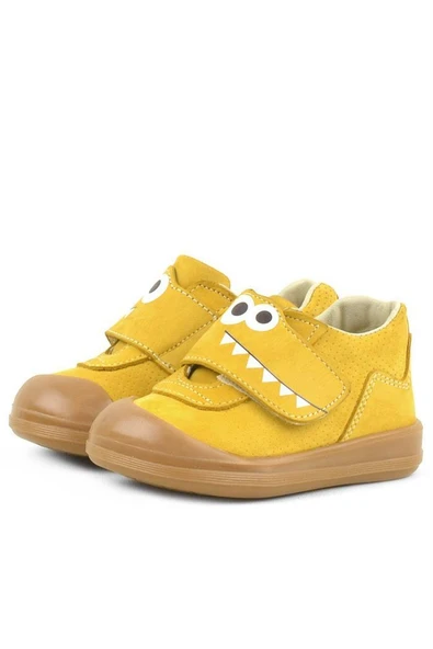 Rakerplus Dino Hakiki Deri Sarı Yüksek Bilekli Bebek Ayakkabı - Resim 5