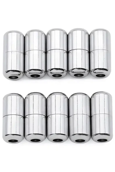 Vidalı Gümüş Renk 5 Çift Ayakkabı Bağcık Ucu - Resim 6