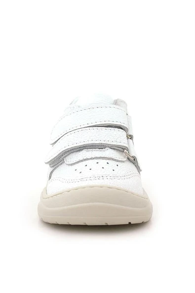 Rakerplus Schaggy Hakiki Deri Beyaz Cırtlı Bebek Spor Ayakkabı - Resim 4