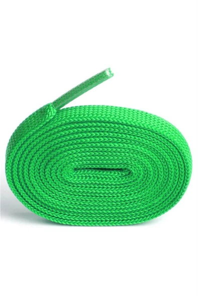 Fosforlu Yeşil 1 cm Kalınlığında 1 Çift Yassı Spor Ayakkabı Bağcığı - Resim 3