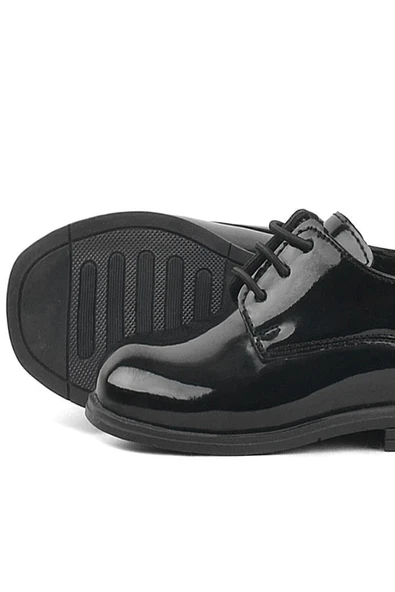 Rakerplus Siyah Rugan Bağcıklı Oxford Çocuk Okul Ayakkabısı - 4