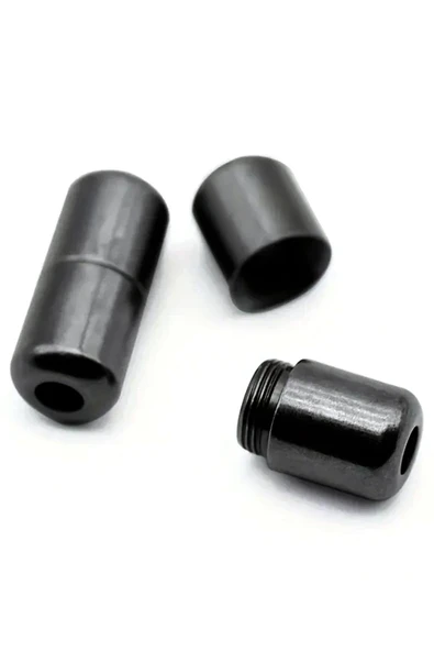 Vidalı Siyah Renk 5 Çift Ayakkabı Bağcık Ucu ürün görseli