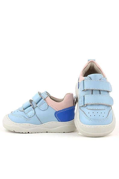 Rakerplus Schaggy Hakiki Deri Mavi Pudra Kız Bebek Spor Ayakkabı - 7