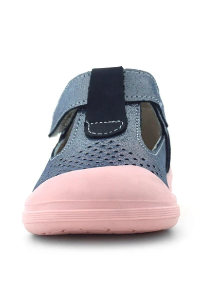 Rakerplus Shaun Hakiki Deri Lacivert Simli Cırtlı Anatomik Bebek Sandalet - 4