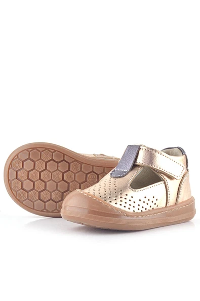 Rakerplus Shaun Hakiki Deri Bakır Cırtlı Anatomik Kız Bebek Sandalet - 6