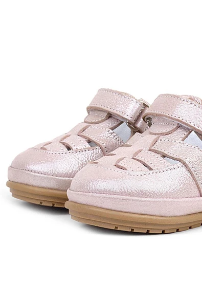 Rakerplus Muppet Hakiki Deri Simli Pudra Cırtlı Anatomik Bebek Sandalet Ayakkabı - 7