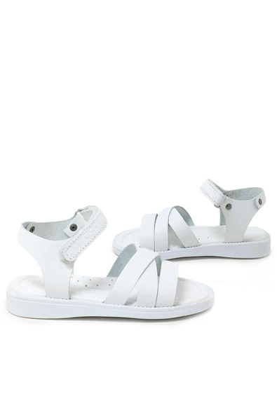 Artico Alexia Hakiki Deri Vaketa Beyaz Kız Çocuk Bebek Sandalet - 7