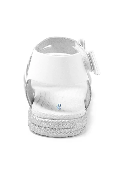 Artico Elenis Hakiki Deri Beyaz Gümüş Kız Bebek Sandalet - 5