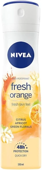 NIVEA Kadın Sprey Deodorant Fresh Orange, Ter ve Ter Kokusuna Karşı 48 Saat Anti-perspirant Koruma (150 ml) ürün görseli
