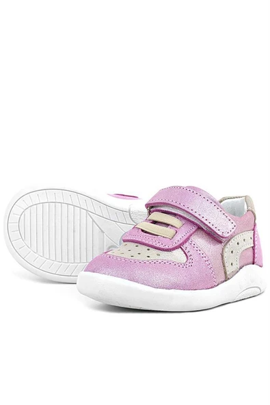 Rakerplus Hakiki Deri Anatomik Pembe Simli Bebek Spor Ayakkabı - Resim 5
