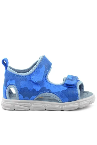 Rakerplus Wisps Hakiki Deri Mavi Kamuflaj Bebek Sandalet - 2