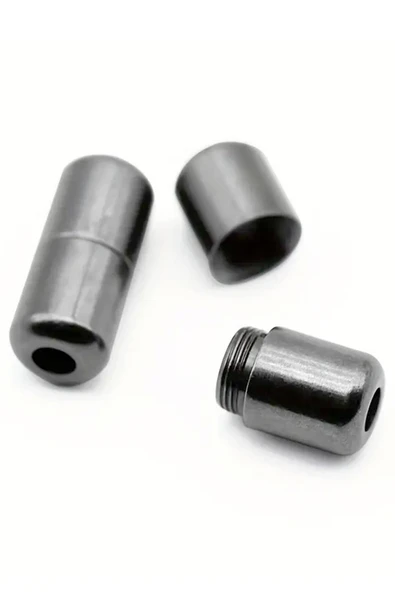 Ayarlanabilir 1 Çift Haki Yeşil Vidalı Kapsül Uçlu 6 MM Lastik Pratik Bağcık - Resim 3