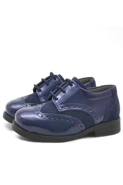 Rakerplus Titan Lacivert Rugan Klasik Erkek Bebek Ayakkabı - Resim 3