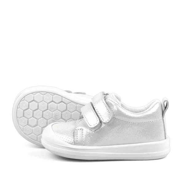 Rakerplus Sonic Hakiki Deri Beyaz Işıltılı Anatomik Bebek Spor Ayakkabı - Resim 6