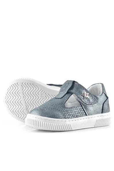 Rakerplus Bheem Hakiki Deri Gümüş Simli Cırtlı Yıldız Detaylı Bebek Sandalet - 6