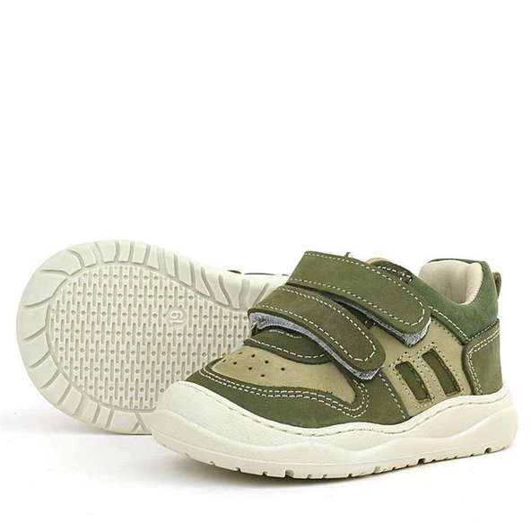 Rakerplus Schaggy Hakiki Deri Haki Yeşili Bebek Spor Ayakkabı - Resim 5