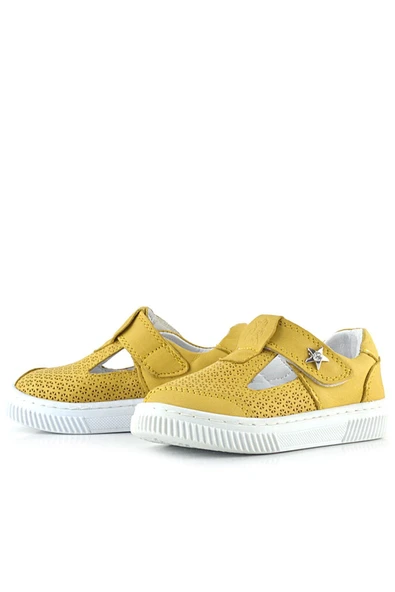 Rakerplus Bheem Hakiki Deri Sarı Cırtlı Yıldız Detaylı Bebek Sandalet - 5