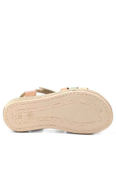 Artico Bellini Hakiki Deri Taba Vaketa Kız Bebek Çocuk Sandalet - 7