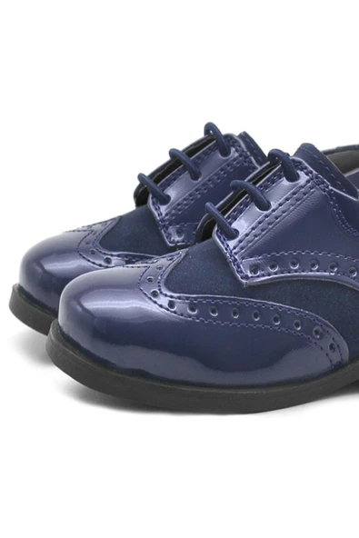 Rakerplus Titan Lacivert Rugan Klasik Erkek Bebek Ayakkabı - Resim 5
