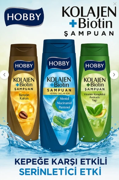Hobby Şampuan Keratin Kafein Kuru Ve Cansız Saçlar Hyaluronik Asit 480 Ml x 3 Adet - Resim 4