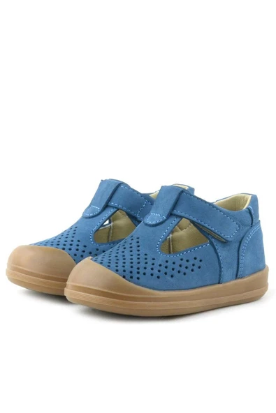 Rakerplus Shaun Hakiki Deri Lacivert Cırtlı Anatomik Bebek Sandalet - 5