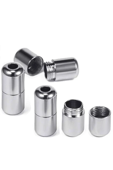 Ayarlanabilir 1 Çift Beyaz Vidalı Kapsül Uçlu Yuvarlak Lastik Pratik Bağcık - Resim 3