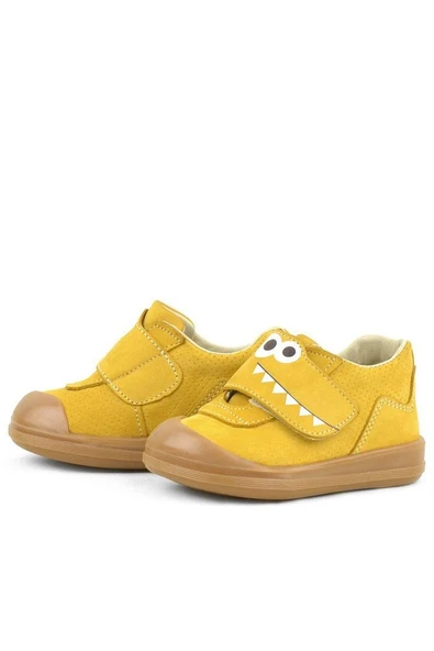 Rakerplus Dino Hakiki Deri Sarı Yüksek Bilekli Bebek Ayakkabı - Resim 6