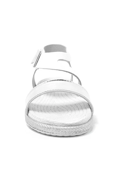 Artico Elenis Hakiki Deri Beyaz Gümüş Kız Bebek Sandalet - 4