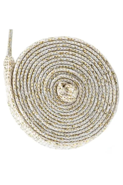 Altın Simli 1 cm Kalınlığında 1 Çift Yassı Spor Ayakkabı Bağcığı ürün görseli