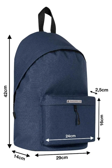 Rakerplus Lacivert 42x29x14 cm Unisex Klasik Sırt Okul Çantası - 6
