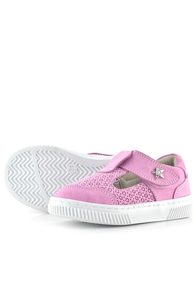 Rakerplus Bheem Hakiki Deri Pembe Cırtlı Yıldız Detaylı Bebek Sandalet - 6