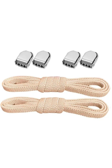 Akıllı Kilitli Ayarlanabilir Pudra 6 MM Lastik Pratik Bağcık 1 Çift ürün görseli