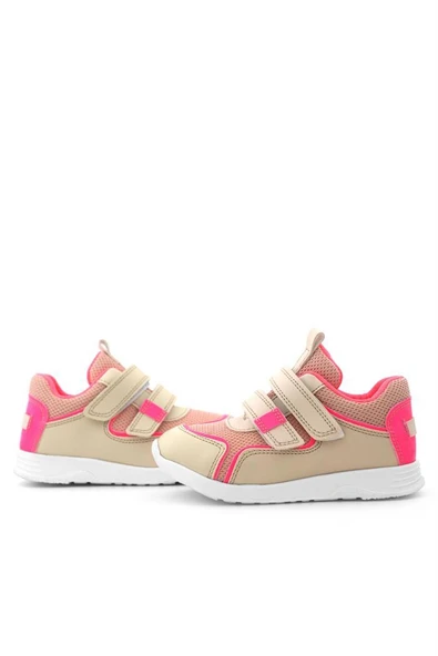 Rakerplus Bej Pembe Cırt Cırtlı Kız Çocuk Spor Ayakkabı - Resim 8