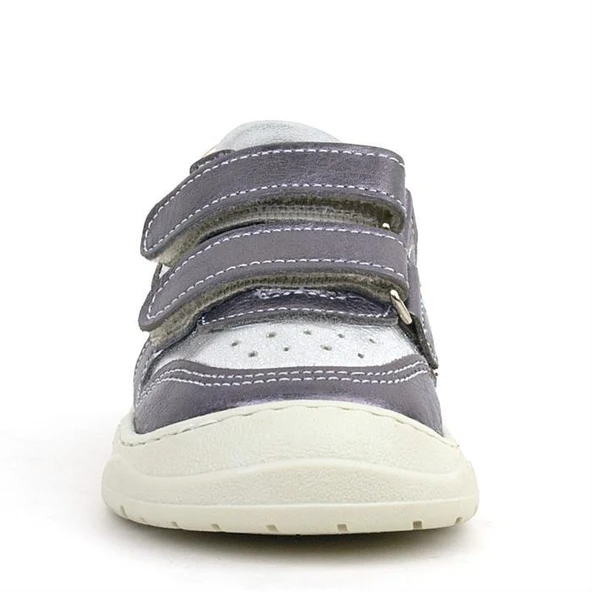 Rakerplus Schaggy Hakiki Deri Platin Gümüş Bebek Spor Ayakkabı - Resim 4