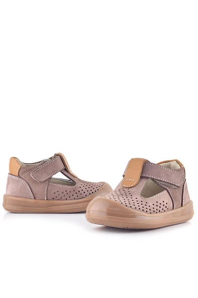 Rakerplus Shaun Hakiki Deri Kum Taba Cırtlı Anatomik Bebek Sandalet - 7