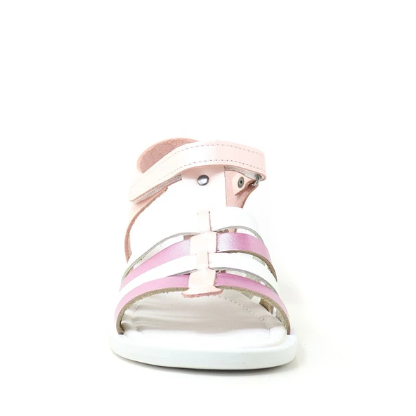 Artico Bellini Hakiki Deri Vaketa Pudra Pembe Kız Çocuk Sandalet - Resim 4