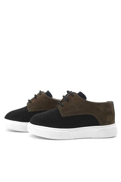 Rakerplus Hakiki Deri Siyah Kahve Lastikli Erkek Çocuk Günlük Ayakkabı - Resim 6