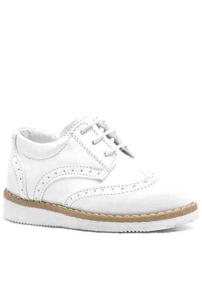 Rakerplus Hidra Beyaz Rugan Bağcıklı Erkek Bebek Ayakkabı - 7
