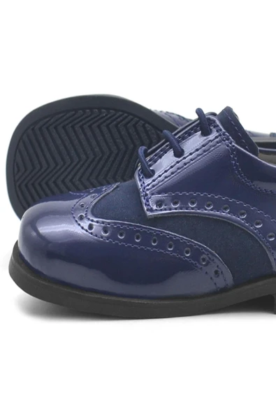 Rakerplus Titan Lacivert Rugan Klasik Erkek Bebek Ayakkabı - Resim 6
