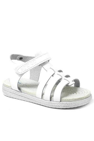 Artico Bellini Beyaz Hakiki Deri Vaketa Kız Çocuk Sandalet