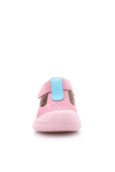 Rakerplus Shaun Hakiki Deri Pembe Mavi Cırtlı Anatomik Bebek Sandalet - 4