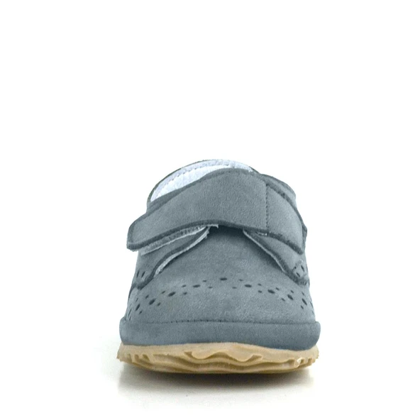 Hakiki Deri Gri Cırtlı Bebek Patik Ayakkabı - Resim 4