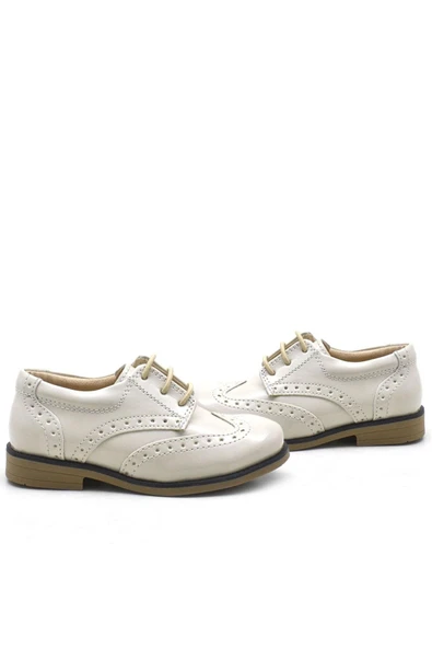 Rakerplus Bej Rugan Bağcıklı Klasik Erkek Çocuk Ayakkabı - Resim 7