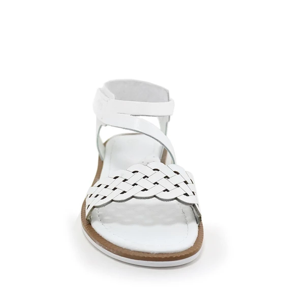Artico Etoile Hakiki Deri Vaketa Beyaz Kız Çocuk Sandalet - Resim 3