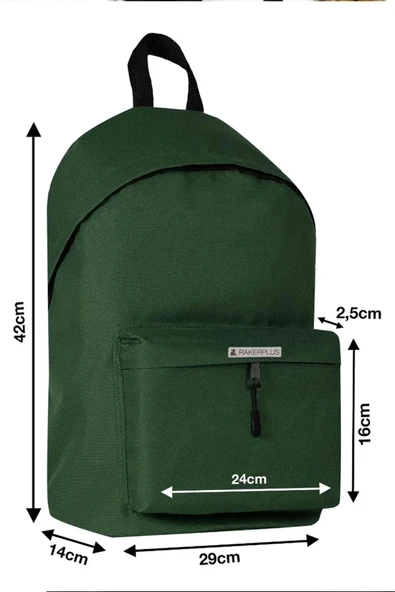Rakerplus Yeşil 42x29x14 cm Unisex Klasik Sırt Okul Çantası - Resim 5