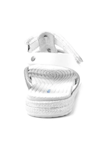 Artico Bellini Vaketa Hakiki Deri Beyaz Mavi Yeşil Kız Bebek Çocuk Sandalet - 5